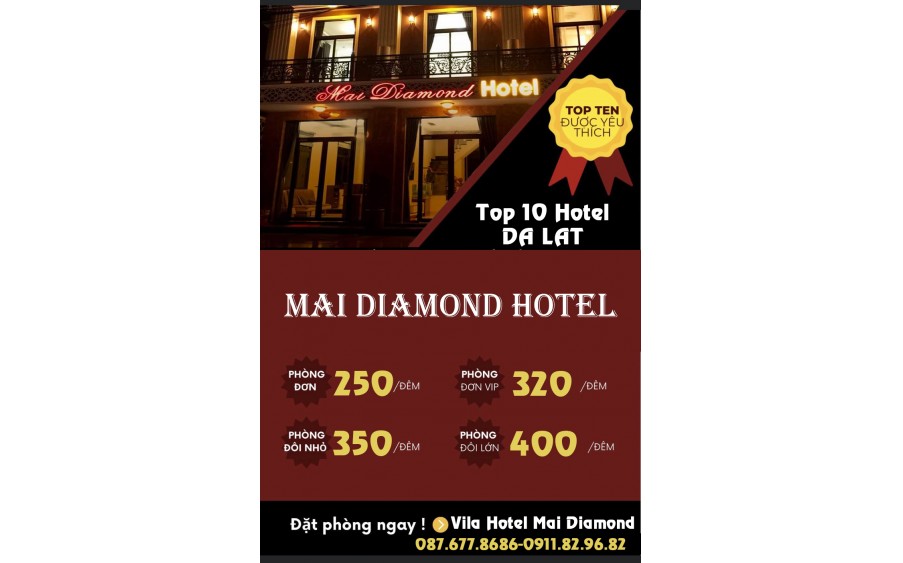 Hotel Mai diamond đà lạt 250k/ngày